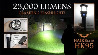 HAIKELITE HK95  13000 lumens Flashlight 10000 lumens Lantern amp 20000mAh 45W Power bank in 1 [upl. by Suidualc472]