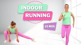 🔥15 Min Indoor Running Workout🔥 Run in Place Workout  At Home Jogging Cardio Workout🔥 [upl. by Llesirg300]