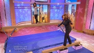 Gabby Douglas Teaches Wendy How to Walk the Balance Beam [upl. by Audwin]