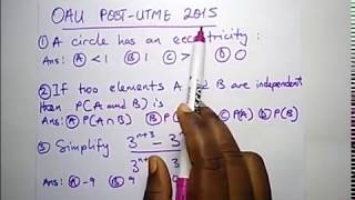 OAU Post UTME Past Questions Solved Year 2015 [upl. by Ellehcem862]