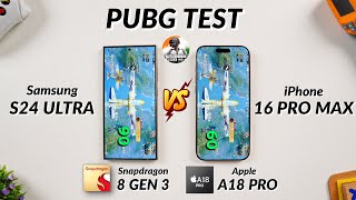 iPhone 16 Pro Max vs Samsung S24 Ultra Bgmi Test Heating amp Battery Test  Shocking Results 😱 [upl. by Nolyaj]