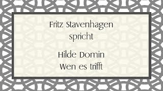 Hilde Domin „Wen es trifft“ [upl. by Aiuqes668]