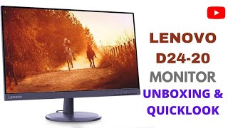 LENOVO D2420 238 MONITOR UNBOXING amp QUICKLOOK [upl. by Aicert]