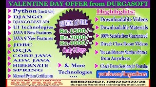 VALENTINE DAY OFFER from DURGASOFT Course Videos Starts150020004000 For 3 Days [upl. by Billy]