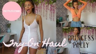 HUGE TRYON HAUL 🌺  PLT PRINCESS POLLY  GLASSONS [upl. by Poliard]