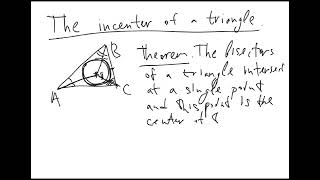 The incenter of a triangle  plane geometry  elementary level [upl. by Elvie]