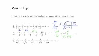 Calculus BC Unit 4 Warm Up 5 Summation Notation [upl. by Dranyar]