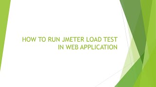 HOW TO RUN JMETER LOAD TEST IN WEB APPLICATION [upl. by Rehpotisrhc91]