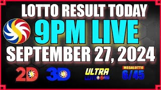 Lotto Result Today September 27 2024 9pm  Ez2 Swertres [upl. by Okemak451]