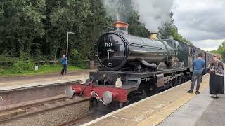 7029 Clun Castle and D1755 departing Pontefract Baghill 060724 [upl. by Htebsil820]