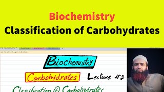 Classification of carbohydrates Biochemistry Lecture  2 hindiurdu [upl. by Balthasar]