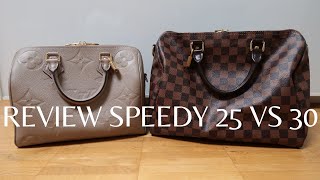 Louis Vuitton Speedy B 25 vs 30  Review easiest way to choose the best one amp whats in my bag EN [upl. by Noni]