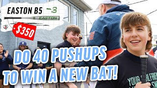 PUSHUP CHALLENGE TO WIN 350 BASEBALL BAT [upl. by Vitek]