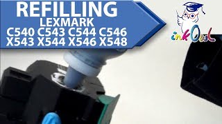 How to Refill LEXMARK C540 C543 C544 C546 X543 X544 X546 X548 Cartridges [upl. by Akcirret]