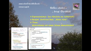 Expressionismus und Menschlichkeit  Benn quotKleine Asterquot  Ästhetik des Hässlichen u echte Poesie [upl. by Groot579]