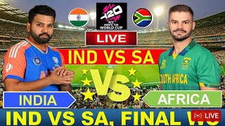 🔴Live India vs South Africa Final T20 World Cup 2024 IND vs SA indvssa​ cricketlive​ [upl. by Eradis]