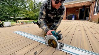 Installing Decking Cutting in Borders and Framing up a Fireplace [upl. by Adnirod]