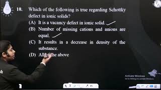 Which of the following is true regarding Schottky defect in ionic solids [upl. by Darby]