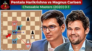 Pentala Harikrishna vs Magnus Carlsen  Chessable Masters 2020 [upl. by Eeslek]