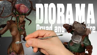 I made a Dryad and a Squire Diorama  How to  Diorama  Polymer Clay [upl. by Aihseyt]