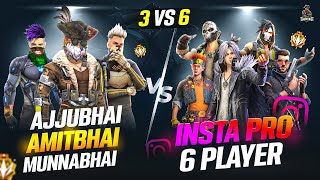 INSTA 6 PRO BAAP PLAYERS VS AJJUBHAI AMITBHAI AND MUNNABHAI BEST CS FF GAMEPLAY  GARENA FREE FIRE [upl. by Joachima]