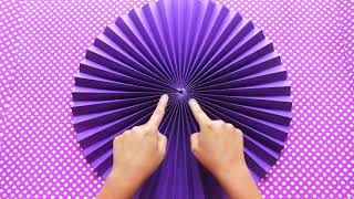 How to Make Paper Rosettes  DIY Birthday Decoration  Easy Craft  Ohpartyland 🎊 [upl. by Adle767]