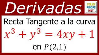 RECTA TANGENTE A UNA CURVA  Ejercicio 3 [upl. by Alejandrina366]