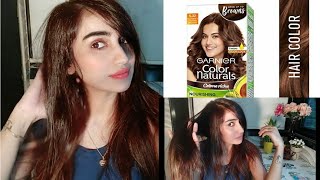 Garnier Color Natural Hair colour Shade 532 Caramel Brown  Review and demo [upl. by Mloclam955]