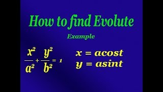 How to find Evolute good example PART1 [upl. by Adnoluy506]