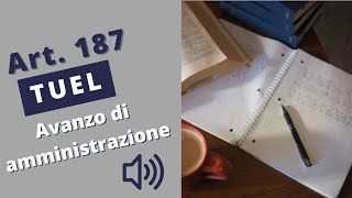 Art 187 TUEL  Avanzo di amministrazione le parti che ho studiato [upl. by Nojid]