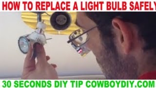 AWESOME DIY TIP  HOW TO REPLACE A TIGHT SPOT LIGHT BULB EASY COWBOY DIY COWBOYDIYCOM [upl. by Enrol]