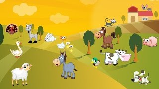 Learn Farm Animals Names and Sounds  With Cartoon Characters for Kids [upl. by Maryly]