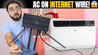 We Run AC on Internet Wire😱  क्या एसी इंटरनेट के तार पर चलेगा🔥  Part  1 Using Short Wire [upl. by Ebby]