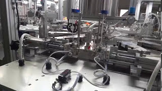 COSMETIC PARTS ASSEMBLY MACHINE Compact Assembling with Pad Print Mirror Gluing Pin Inserter [upl. by Nalliuq]