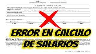 ERROR EN CALCULO DE SALARIO MINIMO EN PANAMA DESDE LA CALCULADORA DE MITRADEL MinisterioTrabajoPa [upl. by Ranie]