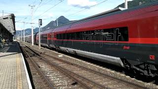 OBB RailJet Train with Speed Trought JenbachAustriaTirol 1262011 [upl. by Intisar]