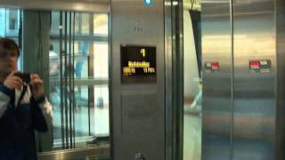 Schindler EuroLift MRL traction scenic elevators  Kista Mall Stockholm Sweden [upl. by Korney]