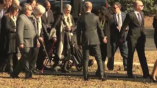 Former President Jimmy Carter arrives for Rosalynn Carters funeral service [upl. by Lyrac]