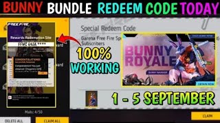 FREE FIRE REDEEM CODE TODAY 1 SEPTEMBER REDEEM CODE FREE FIRE  FF REDEEM CODE TODAY 1 SEPTEMBER [upl. by Ardnuahsal]