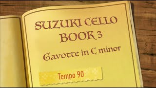 Gavotte in C minor  Suzuki Cello Book 3  Tempo 90 Piano Accompaniment [upl. by Lachance]