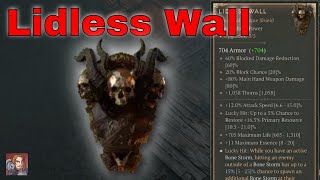 Diablo IV Unique Items  Lidless Wall ShieldPatch 122 [upl. by Haik801]