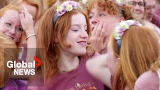 Redheads gather in Netherlands for festival celebrating their hair colour “I don’t feel alone” [upl. by Olympias]