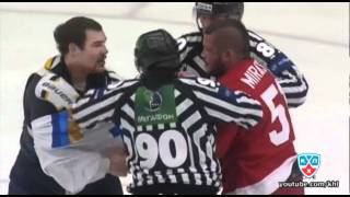 Бой КХЛ Мирасти VS Грэттон Раунд 1 KHL Fight Mirasty VS Gratton Round 1 [upl. by Zertnom363]