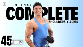 45 Min TOTAL ARMS  CORE WORKOUT with WEIGHTS  Biceps Triceps  Shoulders  Muscle Building [upl. by Avat]