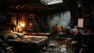 PostApocalyptic Outpost in the Rainy Forest Cave SciFi Ambiance for Sleep Study Relaxation [upl. by Nancey]