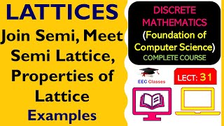 L31 LATTICES  Join Semi Meet Semi Lattice Properties of Lattice  Discrete Mathematics Lectures [upl. by Araiet904]