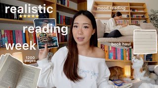 mood read with me for a week 📓 how much I read realistic book haul shelf tour amp more [upl. by Wallache665]