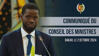 🚨VERSION WOLOF DU COMMUNIQUE DU CONSEIL DES MINISTRES DU MERCREDI 02 OCTOBRE 2024 [upl. by Hortense]