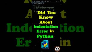 Did you know the Indentation Error in Python python programming code [upl. by Irrehs]