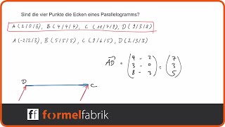 Vektorrechnung Bilden die Punkte ein Parallelogramm [upl. by Jayme]